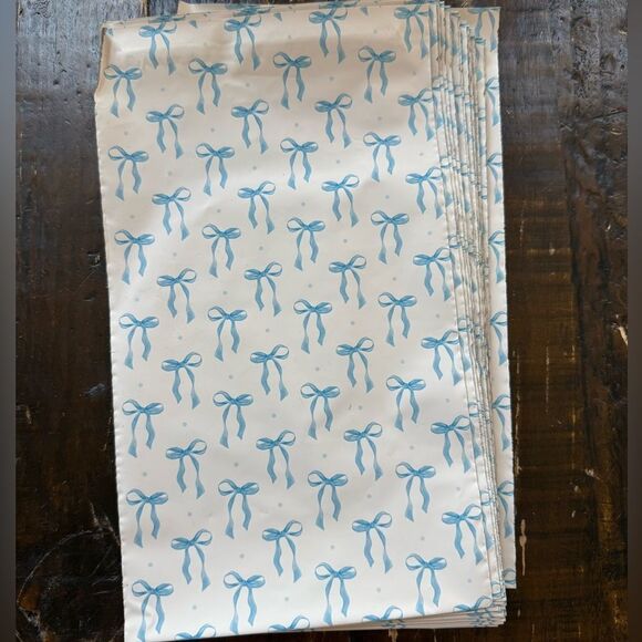 (25ct) Polymailer 6x9 blue bow - Picture 2 of 2